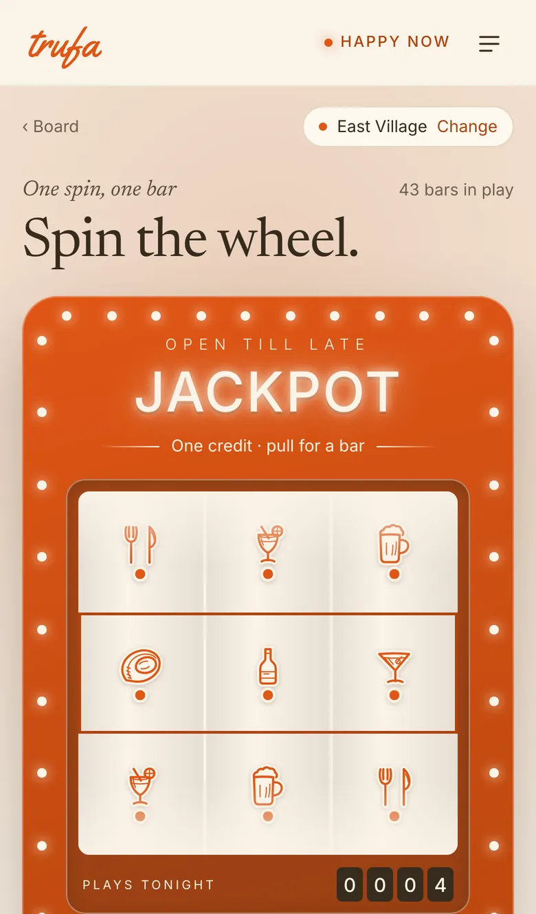 Screenshot: The spin machine